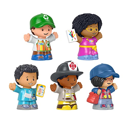 Fisher-Price Little People Toddler Toys Community Heroes Figure Set with 5 Characters for Pretend Play Ages 1+ Years