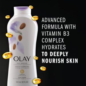 Body Wash for Women by Olay, Daily Moisture with Almond Milk Body Wash, 22 oz, (4 Count)