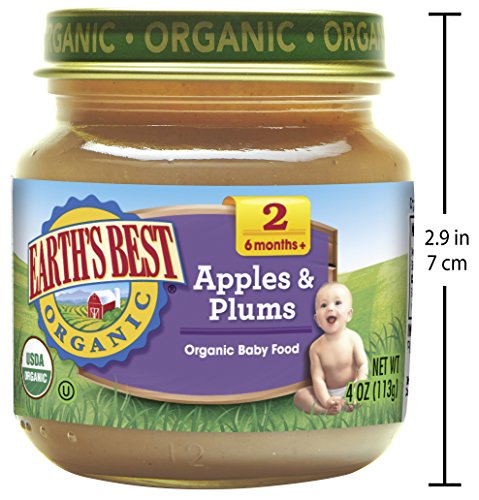 Earth's Best Organic Baby Food, Apple & Plums, 4 Ounce (Pack of 12)