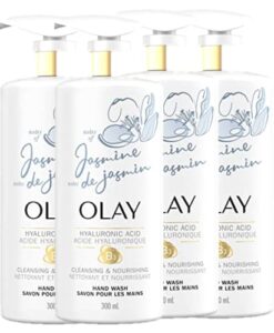 olay cleansing & nourishing hand wash with vitamin b3 + hyaluronic acid, 10.1 fl oz (pack of 4)