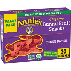 annie’s organic berry patch bunny fruit snacks, gluten free, 16 oz, 20 ct