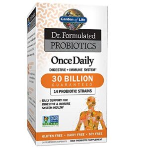 garden of life, dr. formulated probiotics once daily, 30 veggie capsules
