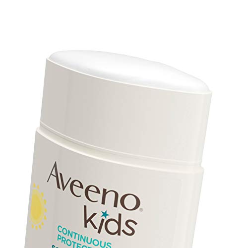 Aveeno Kids Continuous Protection Sensitive Skin Mineral SPF 50 Sunscreen Stick, 100% Zinc Oxide for Face & Body, Sweat- & Water-Resistant Sunscreen Stick for Children, SPF 50, 1.5 oz