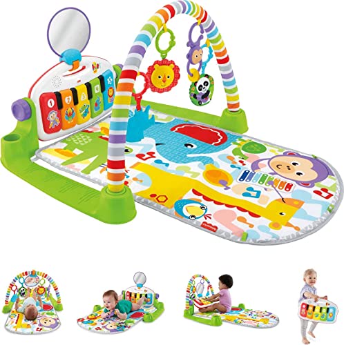 Fisher-Price Baby Gym & Activity Mat, Deluxe Kick & Play Piano Gym with Musical Toys, Lights & Smart Stages Learning