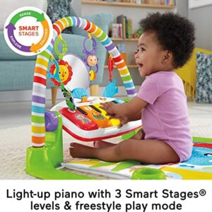 Fisher-Price Baby Gym & Activity Mat, Deluxe Kick & Play Piano Gym with Musical Toys, Lights & Smart Stages Learning