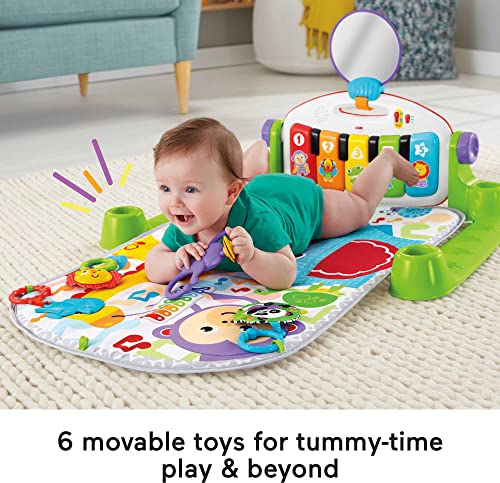 Fisher-Price Baby Gym & Activity Mat, Deluxe Kick & Play Piano Gym with Musical Toys, Lights & Smart Stages Learning