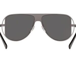 Versace Man Sunglasses Gunmetal Frame, Grey Mirror Silver Lenses, 57MM