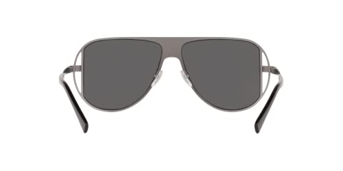 Versace Man Sunglasses Gunmetal Frame, Grey Mirror Silver Lenses, 57MM