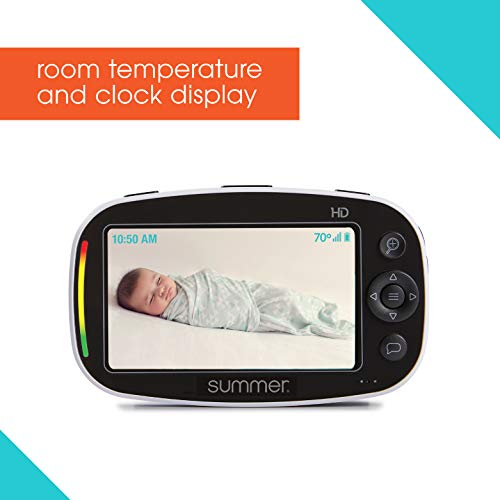 Summer Baby Pixel Zoom HD Duo 5.0” Video Baby Monitor (2 Cameras) – High Definition Baby Monitor with Clearer, Nighttime Views, SleepZone Boundary Alerts and Remote Camera Steering