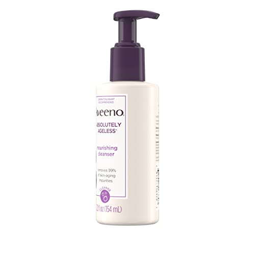 Aveeno Absolutely Ageless Nourishing Daily Facial Cleanser, Antioxidant-Rich Blackberry Extract, Non-Comedogenic Makeup-Removing Face Wash from Dermatologist-Recommended Brand, 5.2 fl. oz