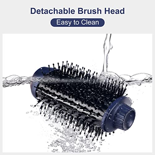 Hair Dryer Brush Set, IG INGLAM 4 in 1 Blowout Brush, Negative Ion Detachable Hair Dryer & Styler Volumizer Hot Air Hair Dryer Brush with 2 Styling Brush Heads, Prussian Blue