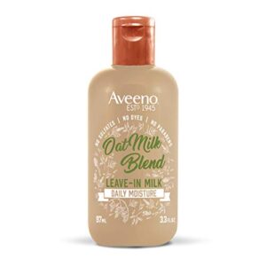 aveeno farm-fresh oat milk leave-in hair conditioner treatment, lightweight moisturizer for dry damaged hair, safe for color-treated hair, sulfate, paraben & dye-free
