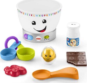 fisher-price laugh & learn baby learning toy magic color mixing bowl with pretend food music & lights for ages 6+ months