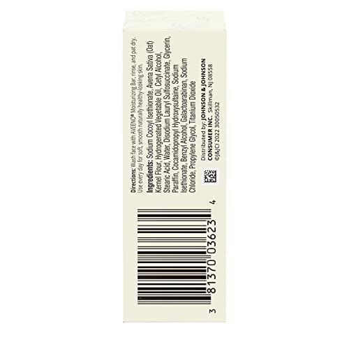 Aveeno Gentle Moisturizing Face Cleansing Bar, Daily Facial Cleanser Bar with Nourishing Oat for Dry Skin, Gently Cleanses & Soothes Skin, Non-Comedogenic & Fragrance-Free, 3.5 oz