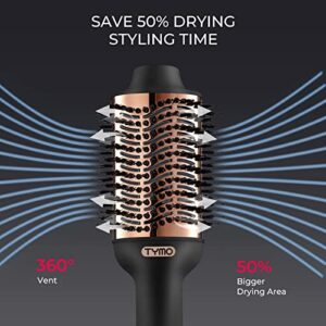 Hair Dryer Brush - TYMO Ionic Blow Dryer Brush & Volumizer, Professional One-Step Hot Air Brush with Enhanced Titanium Barrel, Hair Dryer And Styler in One