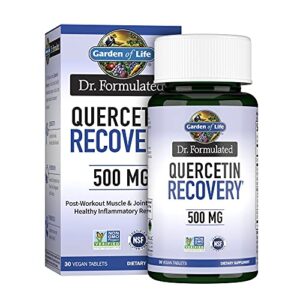 Garden of Life Quercetin Post Workout Recovery with Zinc, Turmeric & Green Tea – Dr Formulated – Healthy Inflammatory Response & Joint Support - Gluten Free, Non GMO, Carbon Neutral – 30 Tablets