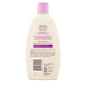 Aveeno Soothing Body Wash for Sensitive Skin with Prebiotic Oat Camellia Cleansing Wash for SoftFeeling Skin Formulated Without Sulfates Parabens Phthalates Dyes fl., Cream, 18 Fl Oz