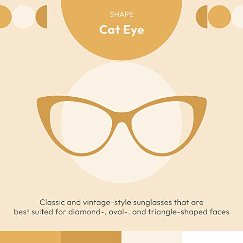 EYEBUYDIRECT Cat-Eye Sunglasses, Scratch-Resistant Sunglasses for Women and Men with UV Protection, Non-Polarized, Cartel - Medium