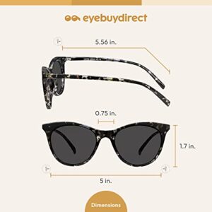 EYEBUYDIRECT Cat-Eye Sunglasses, Scratch-Resistant Sunglasses for Women and Men with UV Protection, Non-Polarized, Cartel - Medium