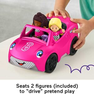 Fisher-Price Little People Barbie Toddler Toy Car Convertible with Music Sounds & 2 Figures for Pretend Play Ages 18+ Months