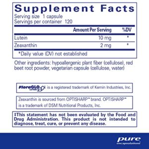 Pure Encapsulations Lutein/Zeaxanthin | Supplement to Support Overall Vision Function and The Macula* | 120 Capsules