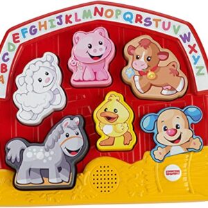 Fisher-Price Laugh & Learn Toddler Shape Sorting Toy Farm Animal Puzzle With Music & Sounds For Ages 1+ Years