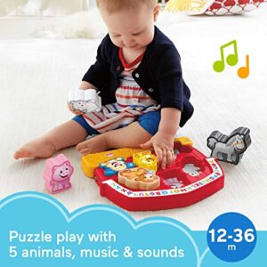 Fisher-Price Laugh & Learn Toddler Shape Sorting Toy Farm Animal Puzzle With Music & Sounds For Ages 1+ Years