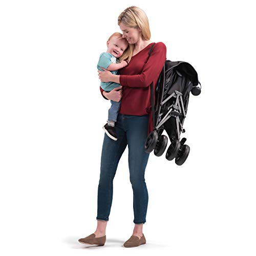 Summer 3Dlite+ Convenience Stroller, Matte Black – Lightweight Umbrella Stroller with Oversized Canopy, Extra-Large Storage and Compact Fold