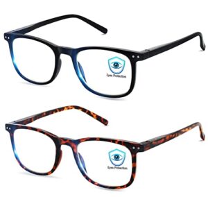 blue light blocking glasses, blue blocker computer glasses for men women, anti glare 400 uv & eye strain fake square glasses