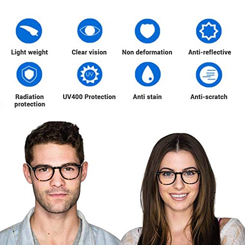 Blue Light Blocking Glasses, Blue Blocker Computer Glasses for Men Women, Anti Glare 400 UV & Eye Strain Fake Square Glasses