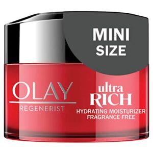 olay new regenerist ultra rich face moisturizer, fragrance-free, trial size, 0.5 oz