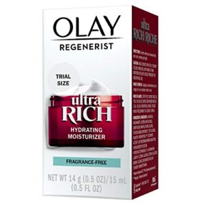 Olay New Regenerist Ultra Rich Face Moisturizer, Fragrance-Free, Trial Size, 0.5 oz