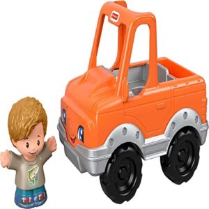 fisher-price little people toddler toy help a friend pick up truck orange vehicle & figure for pretend play ages 1+ years