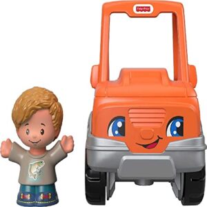 Fisher-Price Little People Toddler Toy Help A Friend Pick Up Truck Orange Vehicle & Figure for Pretend Play Ages 1+ Years