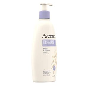 Aveeno Stress Relief Moisturizing Body Lotion with Lavender, Natural Oatmeal & Chamomile & Ylang-Ylang Essential Oils to Calm & Relax, Non-Greasy Daily Stress Relief Lotion, 3 x 18 fl. oz