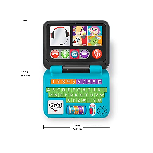 Fisher-Price Laugh & Learn Baby to Toddler Toy Let’S Connect Laptop Pretend Computer with Smart Stages for Ages 6+ Months