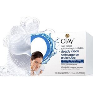 Olay Daily Deeply Clean 4-in-1 Water Activated Cleansing Face Cloths 33ct (Pack of 5)