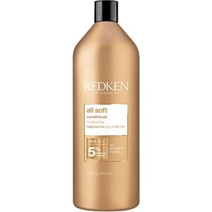 redken all soft conditioner | for dry / brittle hair | moisturizes & provides intense softness | with argan oil | 33.8 fl oz