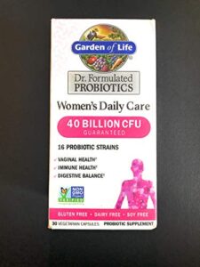 garden of life dr. formulated women’s daily care 30 capsules 40 billion cfu 16 strains vaginal health, immune health, digestive health