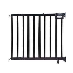 summer infant summer deluxe stairway simple to secure wood safety baby gate, fits openings 30-48″ wide, for doorways & stairways, 32″ tall walk-through baby & pet gate, black, one size