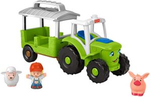 fisher-price little people toddler musical toy caring for animals tractor farm vehicle & 3 figures for ages 1+ years