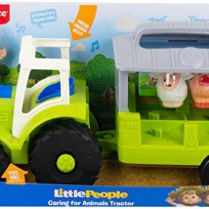 Fisher-Price Little People Toddler Musical Toy Caring For Animals Tractor Farm Vehicle & 3 Figures For Ages 1+ Years