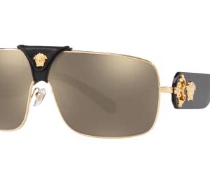 Versace VE 2207Q 1002/5 Gold Metal Square Sunglasses Gold Mirror Lens
