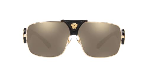 Versace VE 2207Q 1002/5 Gold Metal Square Sunglasses Gold Mirror Lens