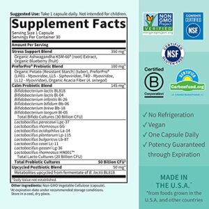 Garden of Life Dr Formulated Calm Daily 3-in-1 Complete Probiotics, Prebiotics & Postbiotics with Ashwagandha - PRE + PRO + POSTBIOTIC Supplement for Immune, Digestive & Mood Support - 30 Day Supply