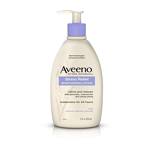 Aveeno Stress Relief Moisturizing Body Lotion with Lavender, Natural Oatmeal and Chamomile & Ylang-Ylang Essential Oils to Calm & Relax, 12 fl. oz (Pack of 2)