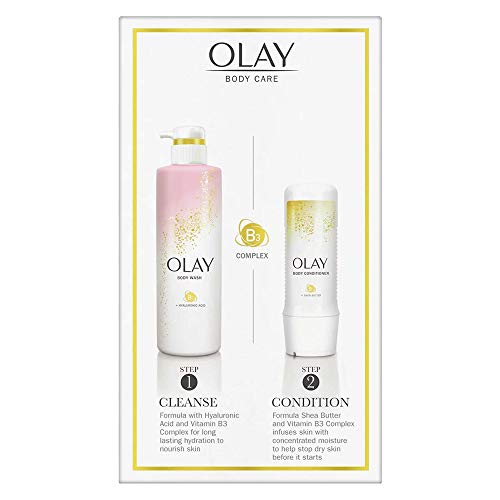 Cleansing and Nourishing Body Wash, 17.9 fl oz and Conditioner, 8 fl oz compatible with Olay