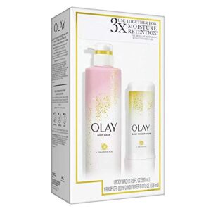 Cleansing and Nourishing Body Wash, 17.9 fl oz and Conditioner, 8 fl oz compatible with Olay