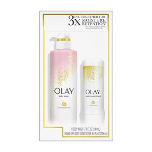 Cleansing and Nourishing Body Wash, 17.9 fl oz and Conditioner, 8 fl oz compatible with Olay