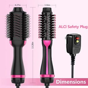 Hair Dryer Brush Blow Dryer Brush in One, 4 in 1 One-Step Hair Dryer and Styler Volumizer with Negative Ion Ceramic Hot Air Styling Brush, Professional Salon Hair Straightener Brush 75MM Oval Barrel